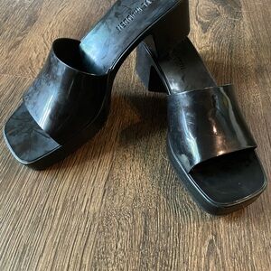Steve Madden Harlin Y2K Black Women's Slide Block Heel Sandals